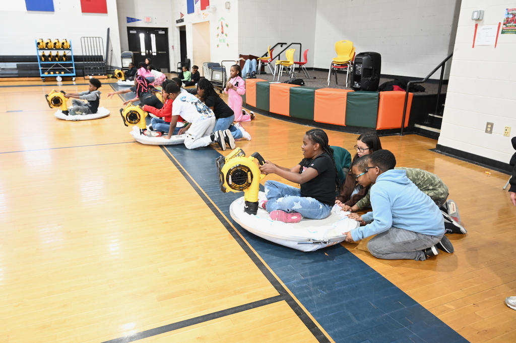 Hovercraft racing at Huffman Academy
