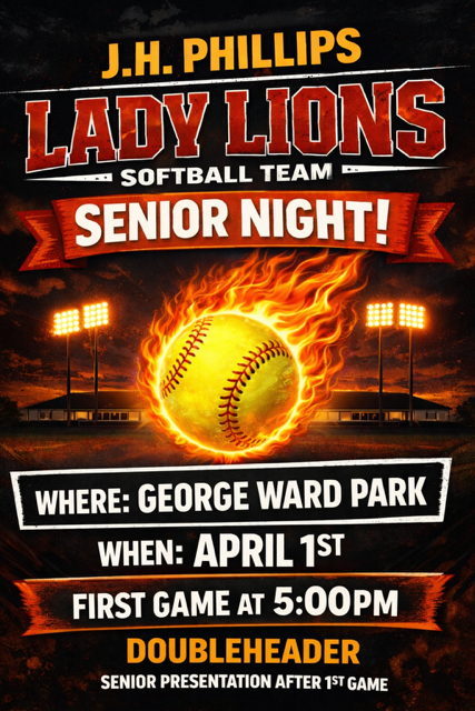 Softball Senior Night April 1st @ 5PM