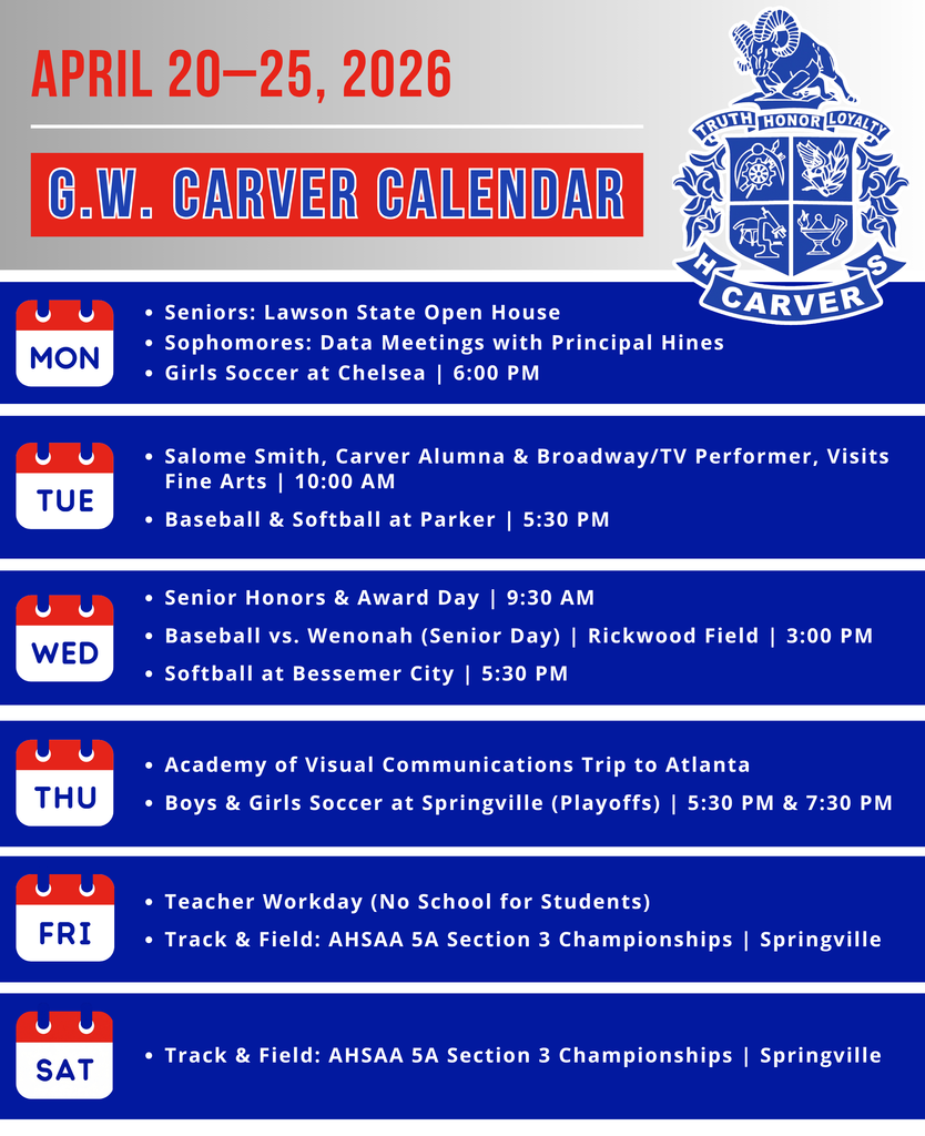 Carver April 20 - 25