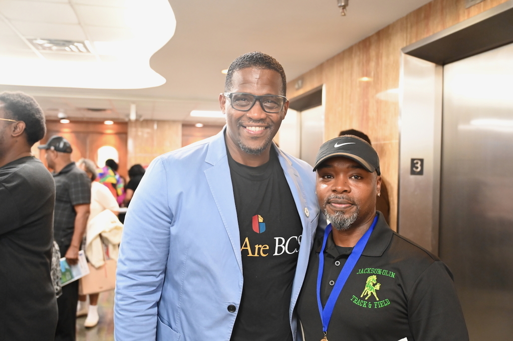 Board President Sherman Collins and J.O. Coach Josh Stillings