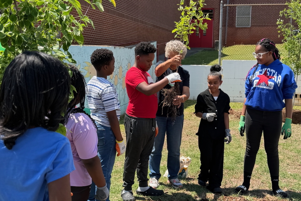 Scholars at Princeton Alternative Elementary School planted three trees for Earth Day!