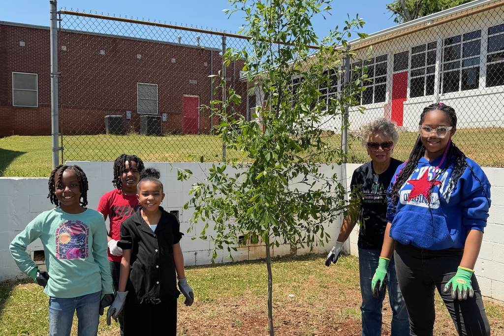 Scholars at Princeton Alternative Elementary School planted three trees for Earth Day!