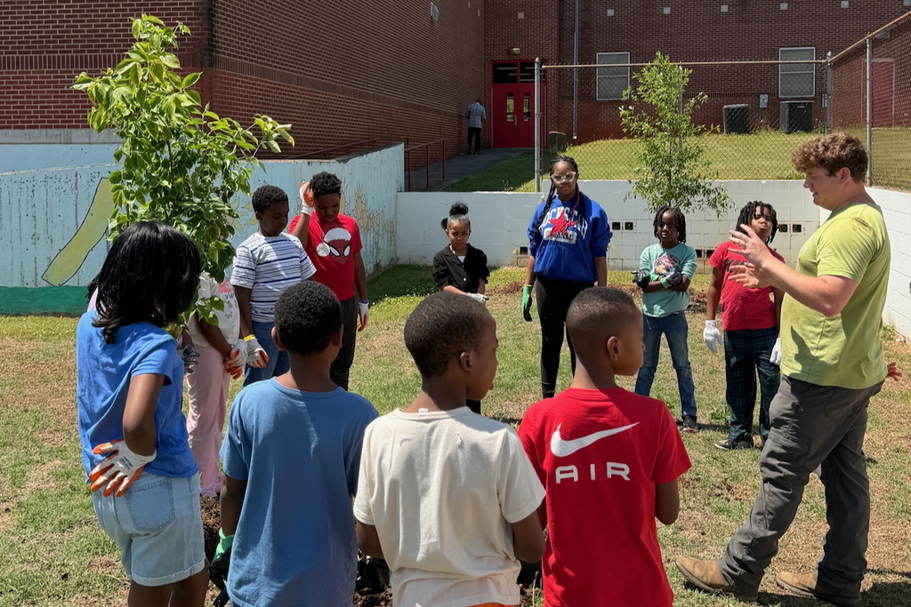 Scholars at Princeton Alternative Elementary School planted three trees for Earth Day!