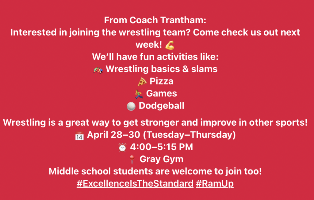 Wrestling next week