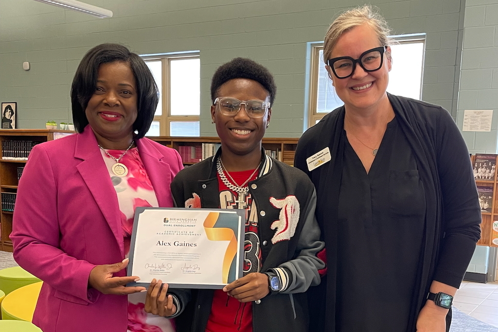 Pictured left to right: Dr. Angela Day, Alex Gaines, Tracy Spence