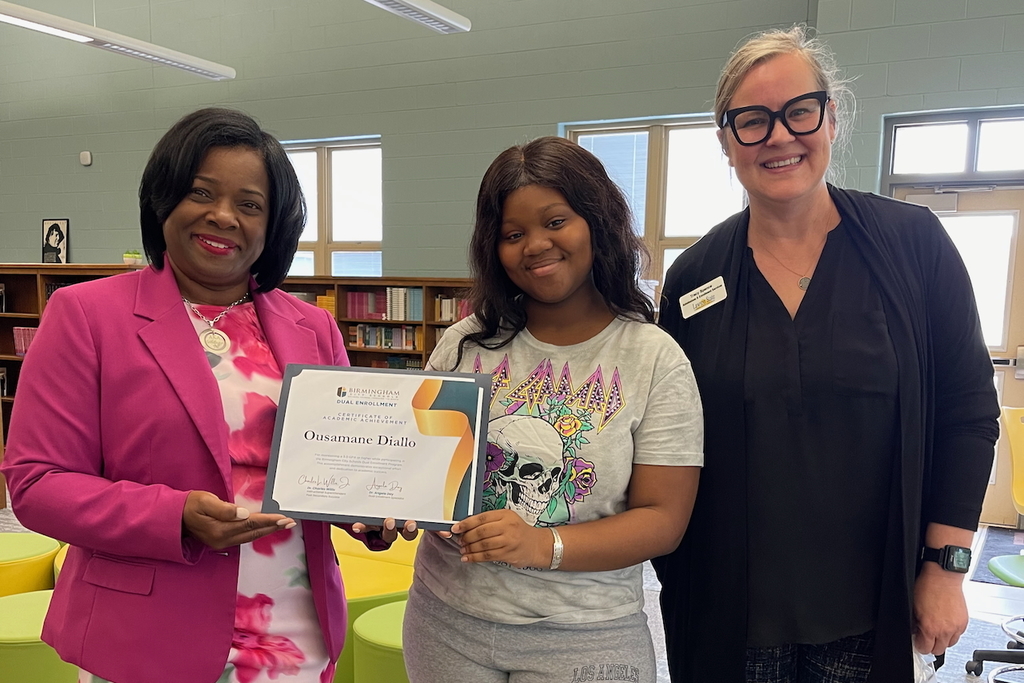Pictured left to right: Dr. Angela Day, Ousamane Diallo, Tracy Spence