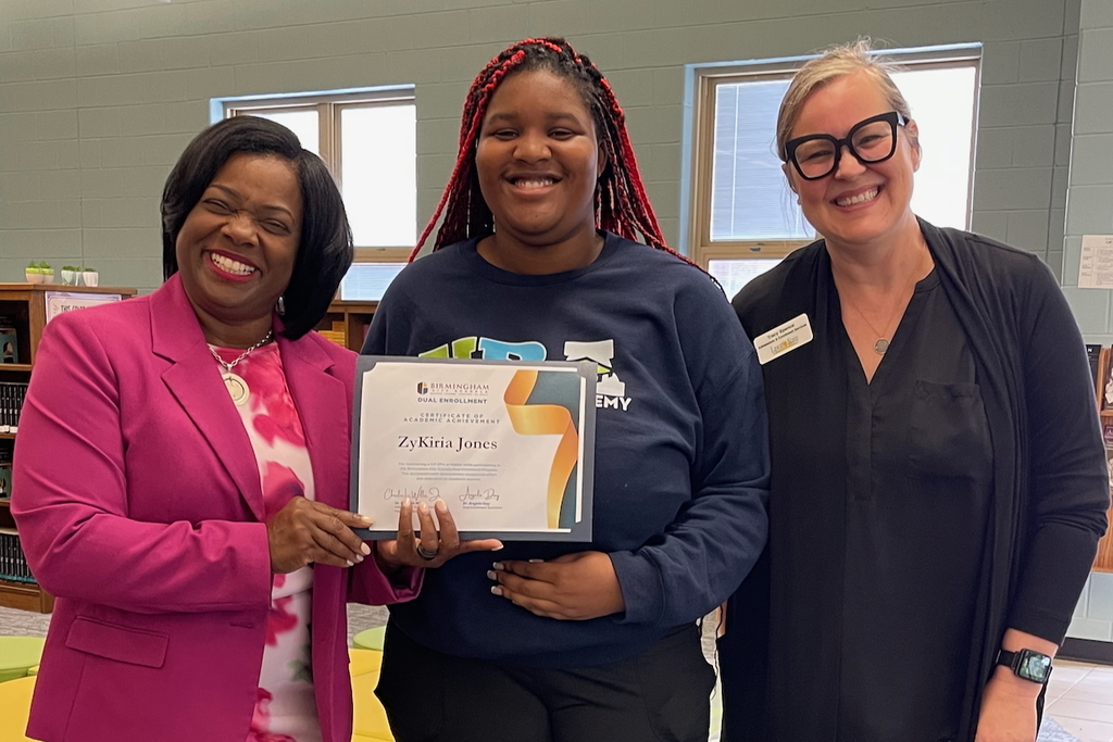 Pictured left to right: Dr. Angela Day, ZyKiria Jones, Tracy Spence