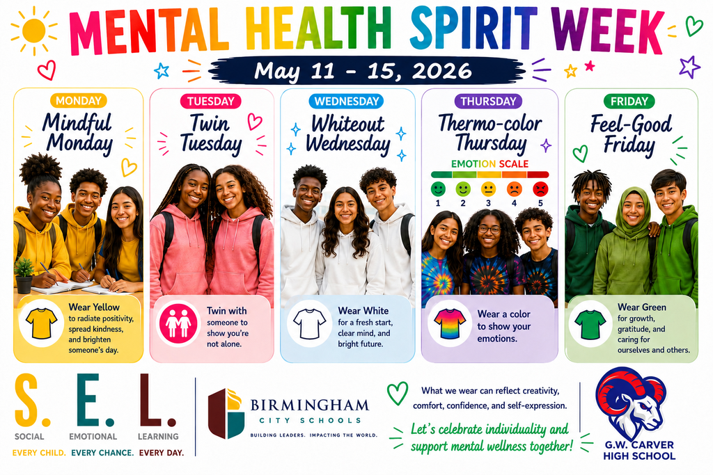 Mental Health Spirit Week Schedule