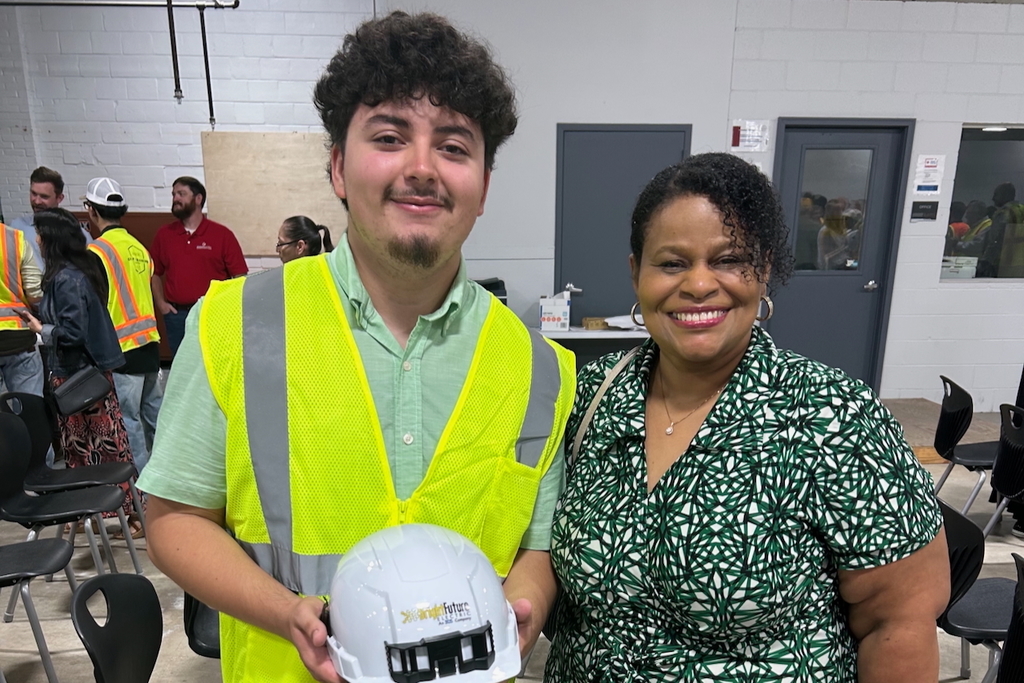 Parker's Brayan Lemus and Career Coach Dr. Waynetta Turner