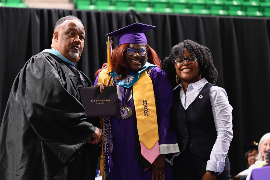Principal Hudson with Board Member Leticia Harvill and her niece
