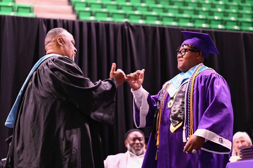 Principal Darrell Hudson and his son Darrell Hudson Jr.