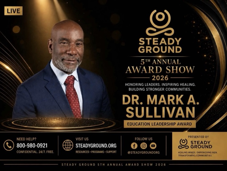 Superintendent Dr. Mark Sullivan received the Education Leadership Award this week from the Steady Ground Foundation! The award honors excellence in educational leadership and community impact. #SuccessStartsHere 🏆