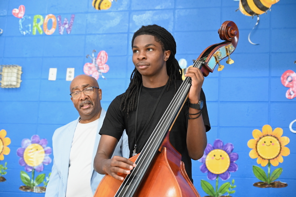 Ramsay’s Preston Samuels took a turn on the upright bass