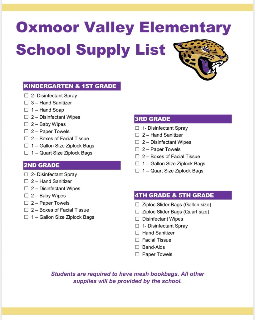 2026-2027 Supply List