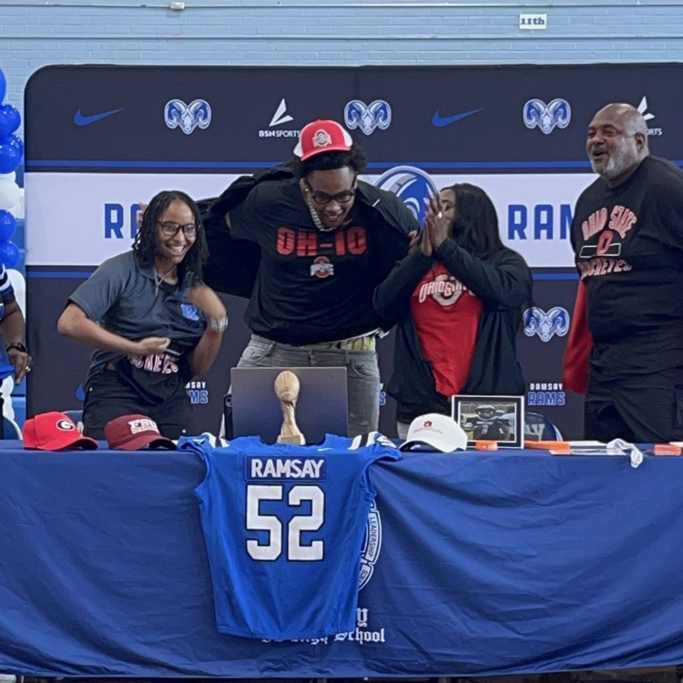 Ramsay’s Carlos May has committed to Ohio State! The highly-coveted defensive lineman was also considering Auburn, Florida State and Georgia but announced his commitment to the Buckeyes on campus this afternoon. #SuccessStartsHere 🏈