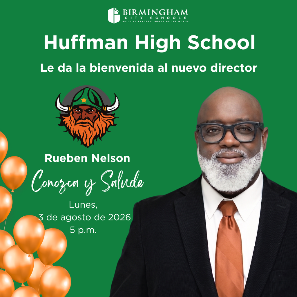Huffman High School Le da la bienvenida al nuevo director Rueben Nelson Conozen y Salude Lunes, 3 de agosto de 2026, 5 p.m.