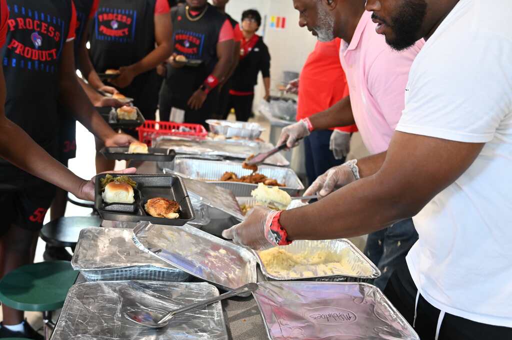 Serving food