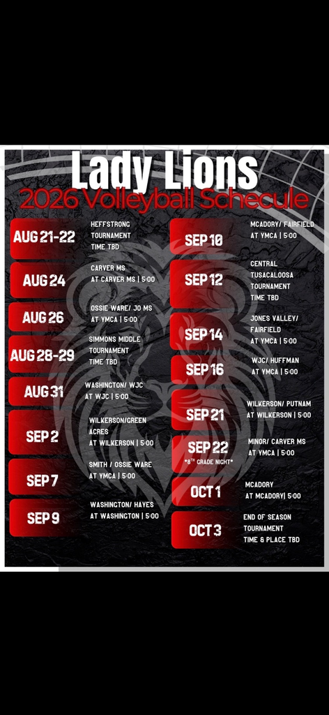 Lady Lions Volleyball Schedule