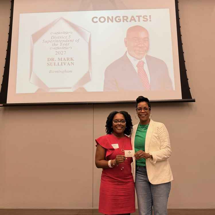Board Members Neonta Williams and Leticia Harvill accepted the District 5 Superintendent of the Year Award on behalf of Dr. Mark Sullivan today!