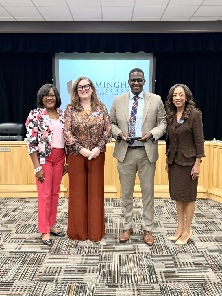 During last night's board meeting, the 2026 Orlean Beeson School of Education Distinguished Partner Award was presented to Birmingham City Schools in recognition of its exemplary collaboration and commitment to excellence in education by strengthening opportunities for students, educators and the community. The award was presented by Dr. Monique Gardner Witherspoon, Professor of Educational Leadership, and Dr. Kara M. Chism, Department Chair of Educational Leadership, with Board President Sherman Collins and Human Resources Officer Dr. Corvetta Clasberry accepting it.