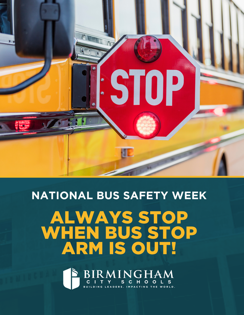 National School Bus Safety Week: Always stop when bus stop arm is out!
