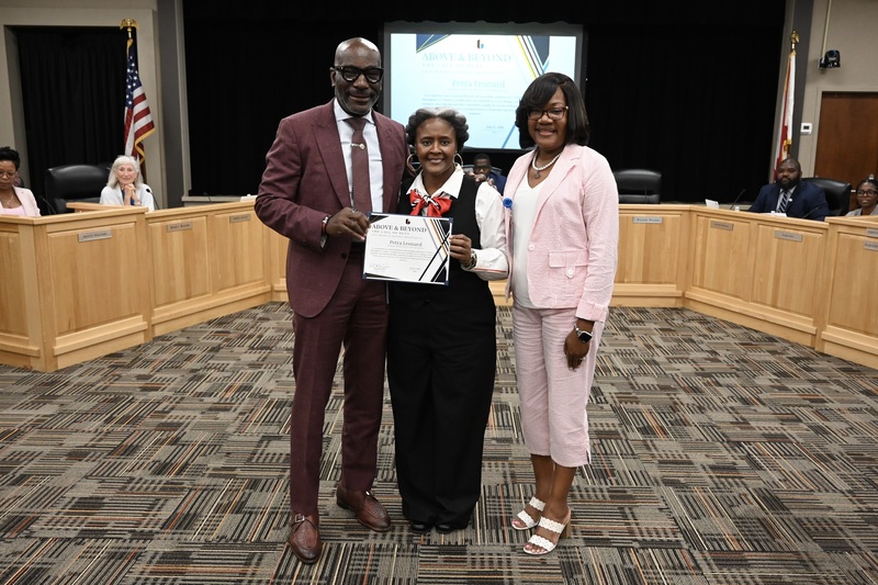 Superintendent Dr. Mark Sullivan, Personnel Coordinator Dr. Petra Leonard, and Human Resources Officer Dr. Corvetta Clasberry