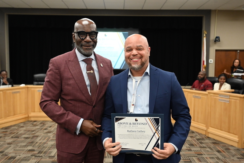 Superintendent Dr. Mark Sullivan and Bathen Cathey