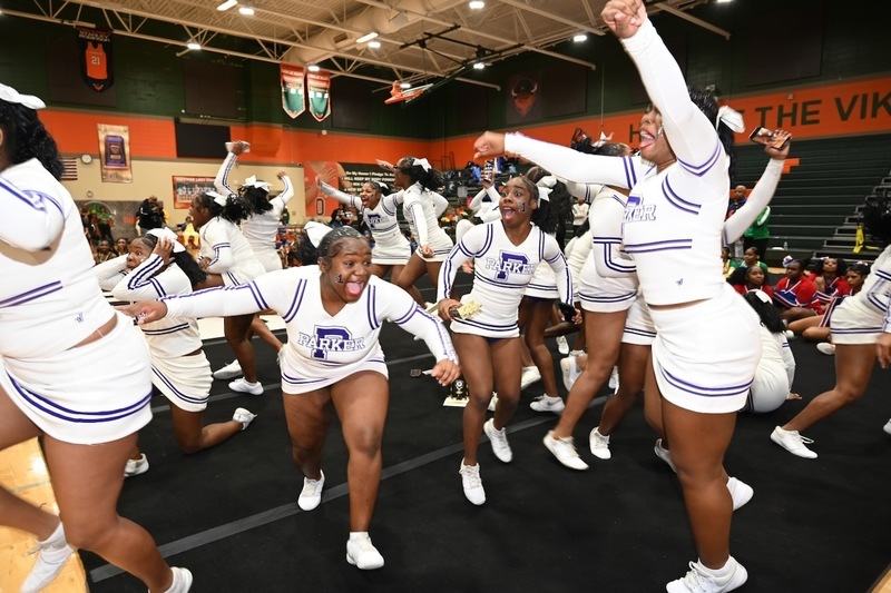 Parker reacts to the Grand Champion announcement.