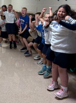 2nd grade runs the halls