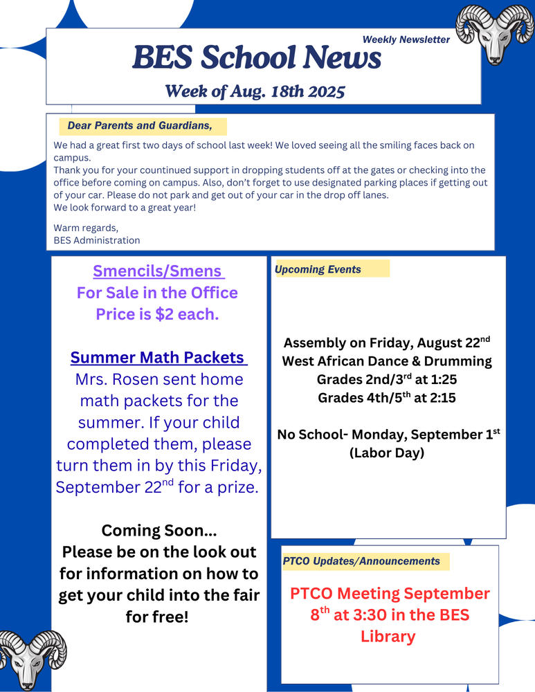 Newsletter 08/18-08/22