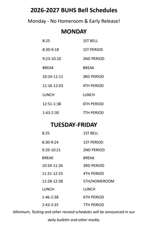 bell schedule
