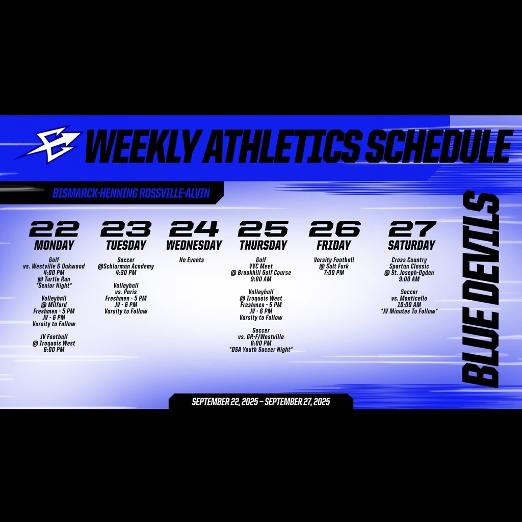 BHRA Weekly Athletics | 9/22 - 9/27/2025