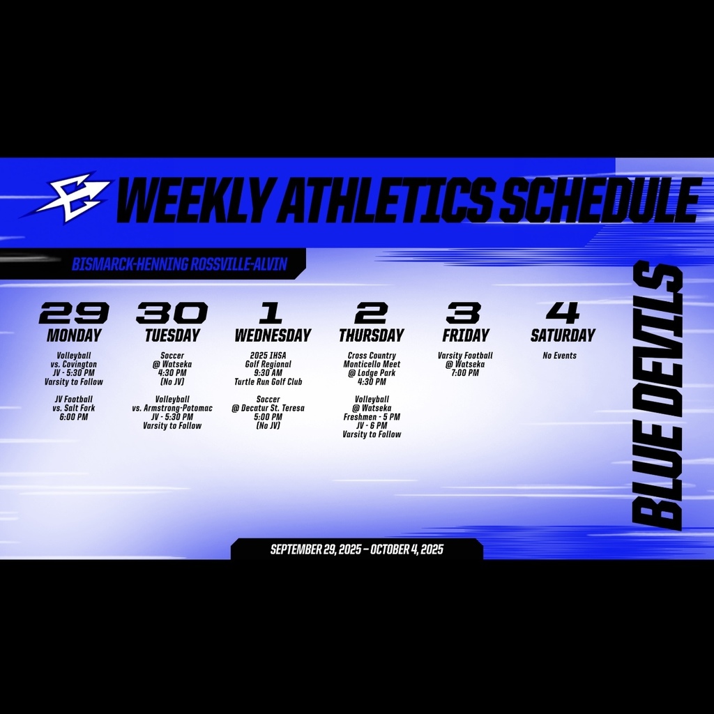 BHRA Weekly Athletics | 9/29 - 10/4/2025