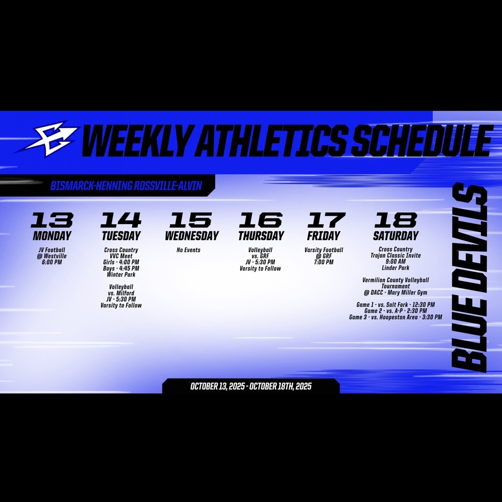 BHRA Weekly Athletics | 10/13 - 10/18/2025