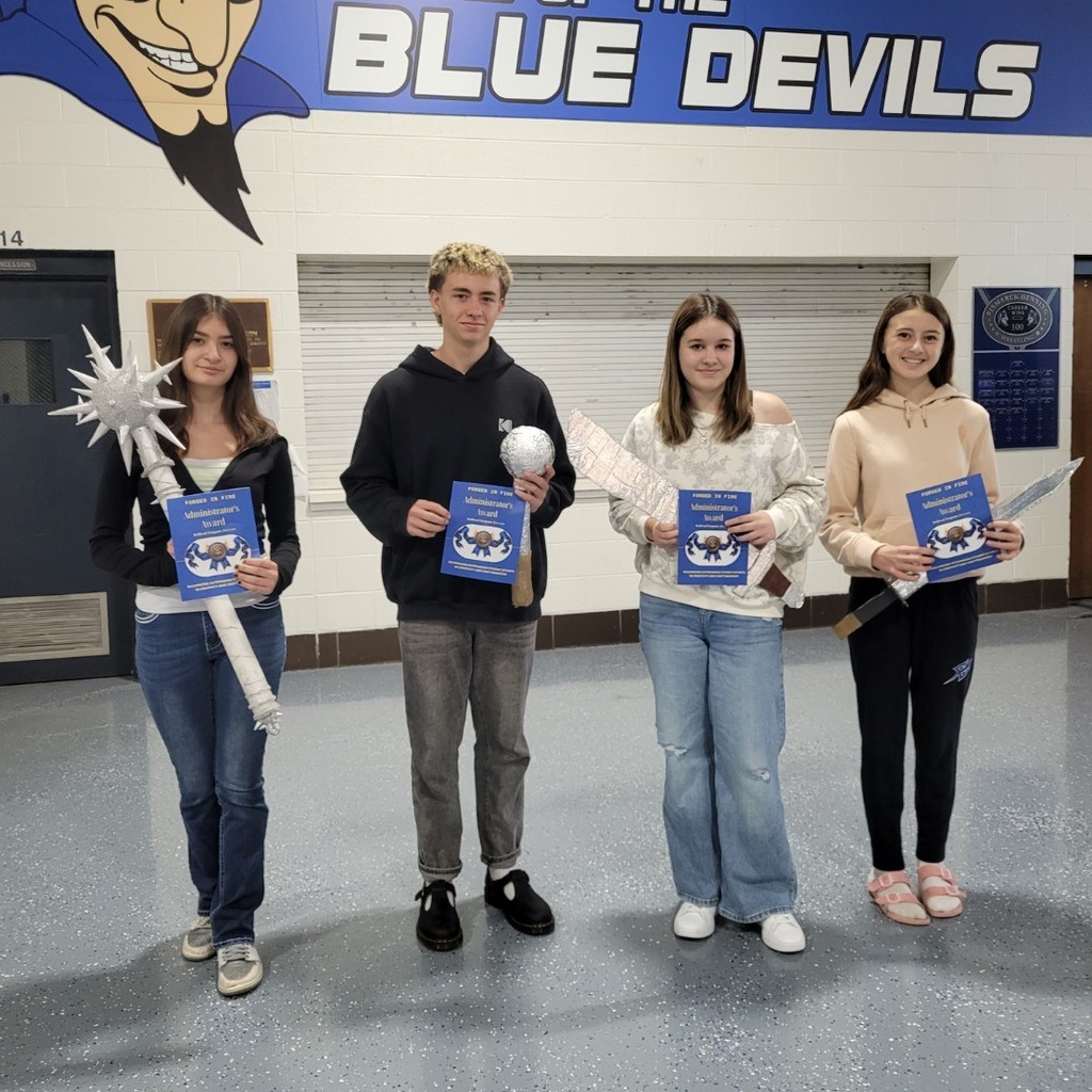 Administrator's Award Winners Lia G., Eli C., Ellie H., and Heather L.