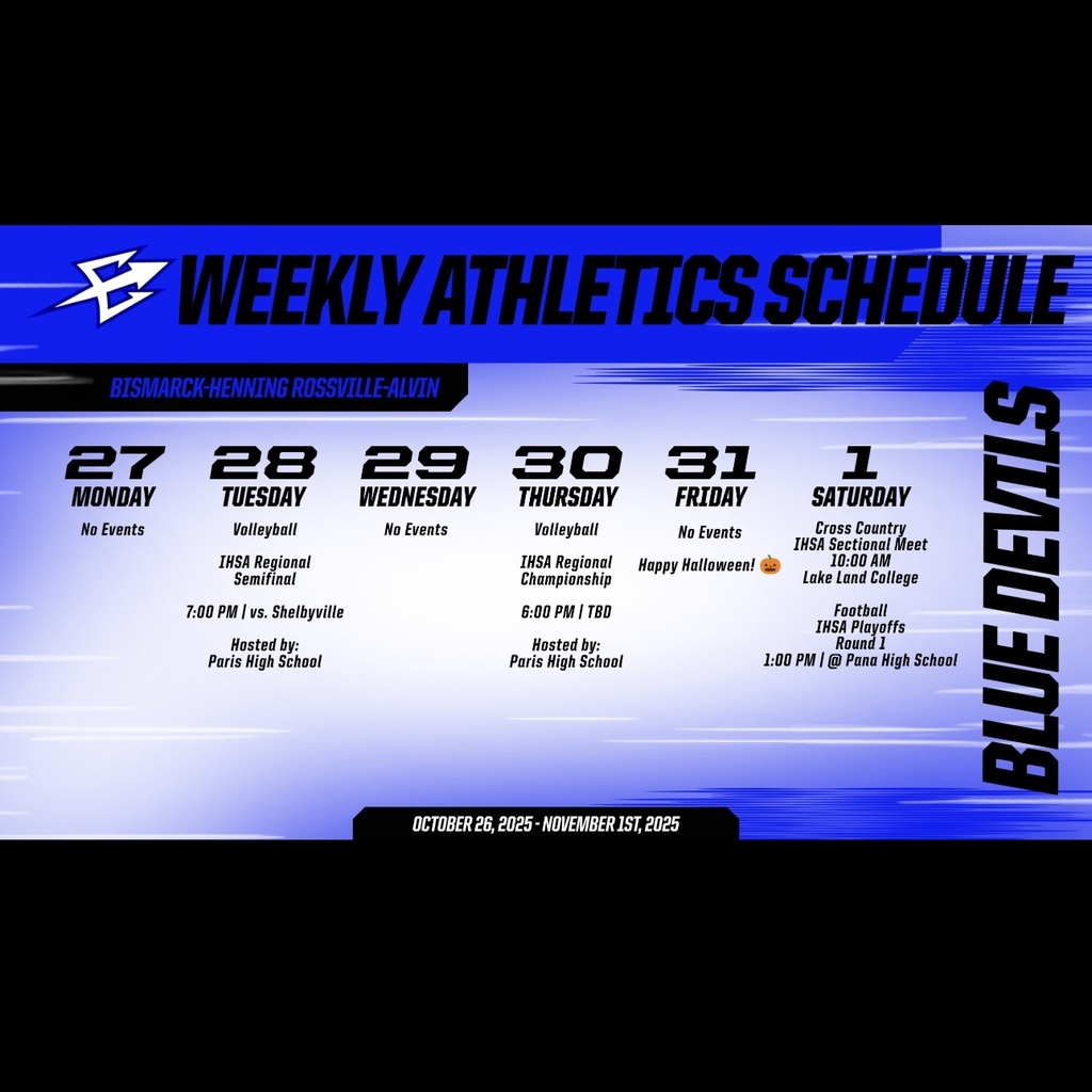 BHRA Weekly Athletics | 10/26 - 11/1/2025