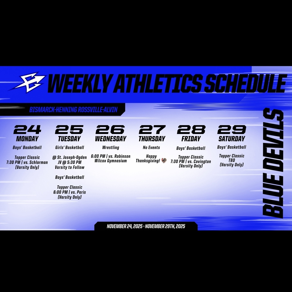 BHRA Weekly Athletics | 11/24 - 11/29/25