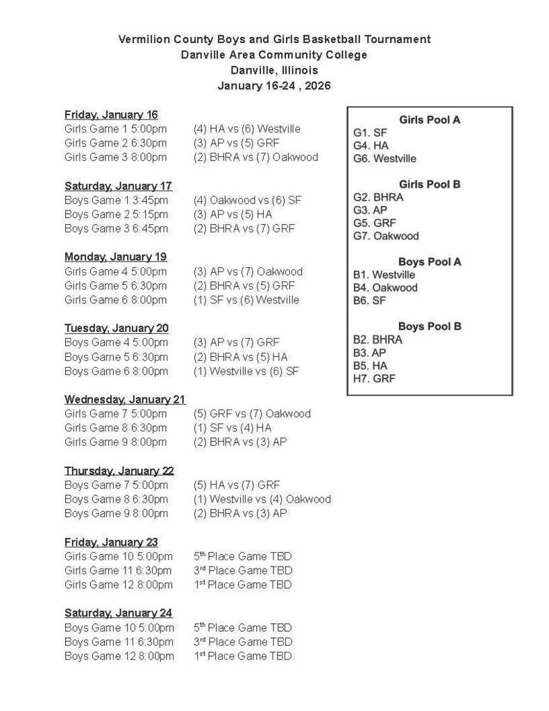County basketball Schedule