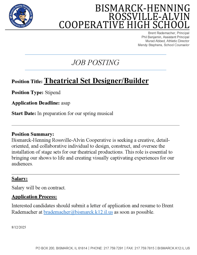 Theatrical Set Designer/Builder