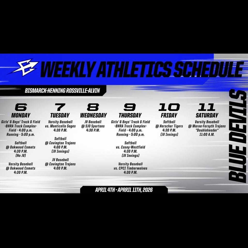 BHRA Weekly Athletics | 4/6 - 4/11/2026
