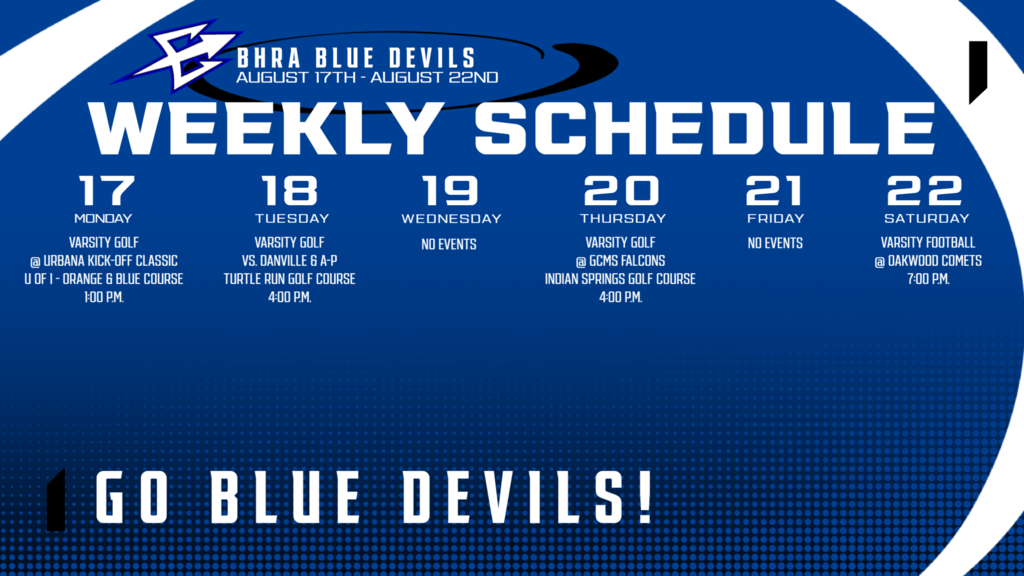 Blue Devils Weekly Athletics Schedule | August 17th - August 22nd, 2026