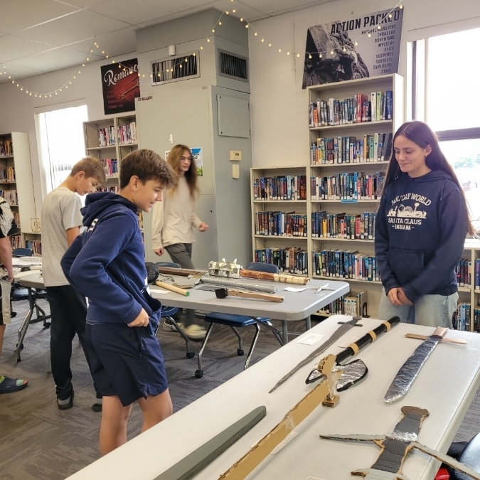 Students visit the Forged in Cardboard museum.