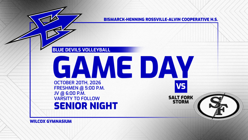BHRA Volleyball Game Day | Senior Night | vs. Salt Fork Storm | 10/20/2026