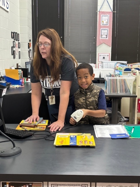 Kingston helping Mrs. Hall