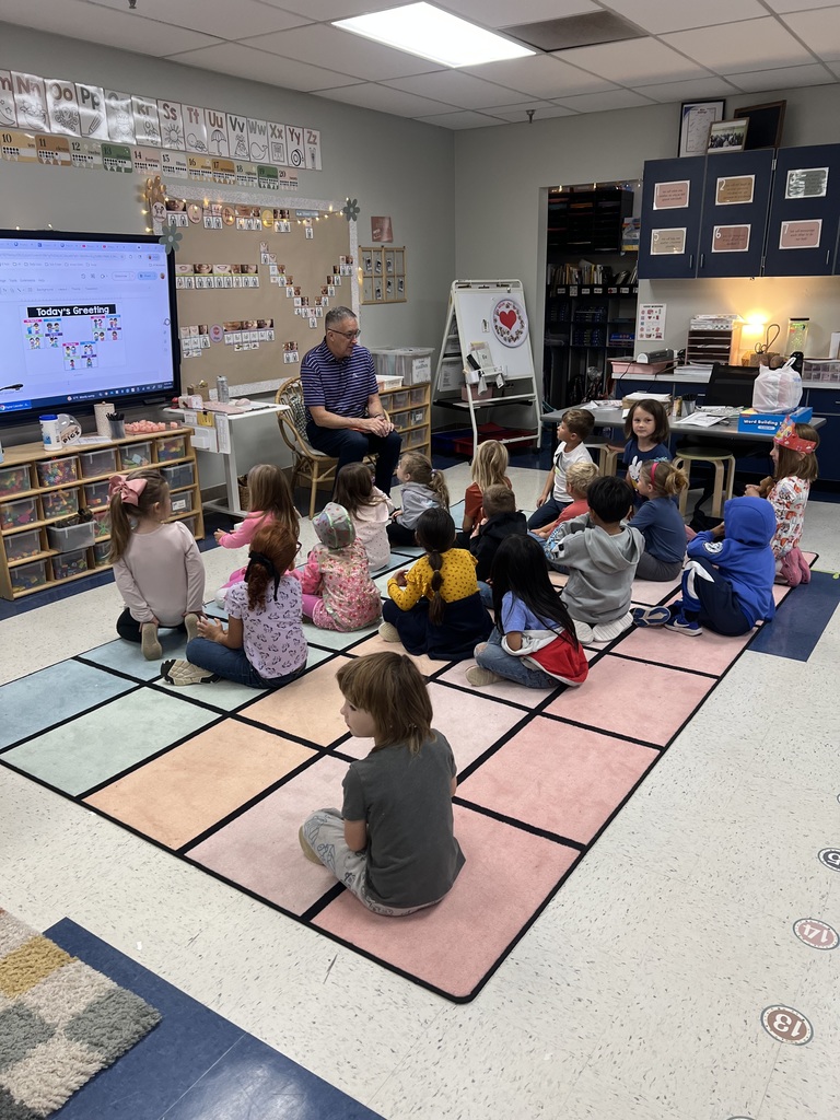 Mr. Miller came in and read to grand daughter Brynlee's class.