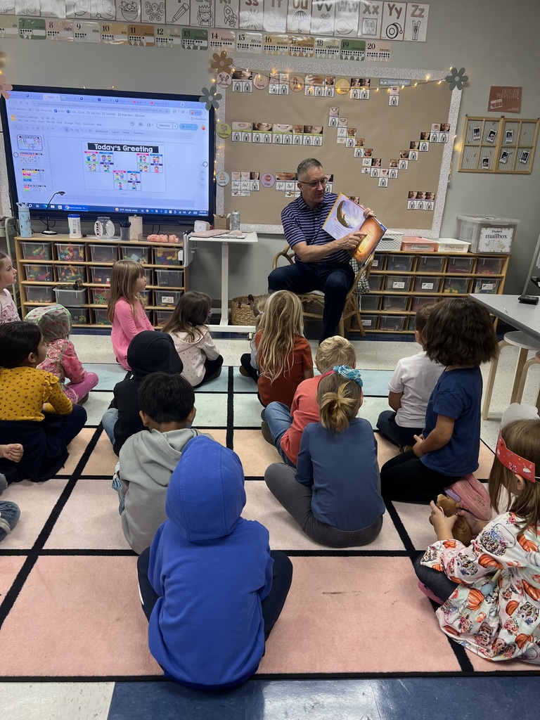 Mr. Miller came in and read to grand daughter Brynlee's class.