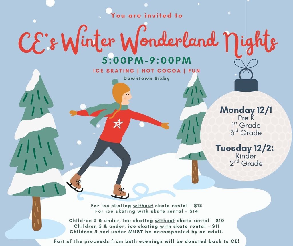Winter Wonderland schedule for CE