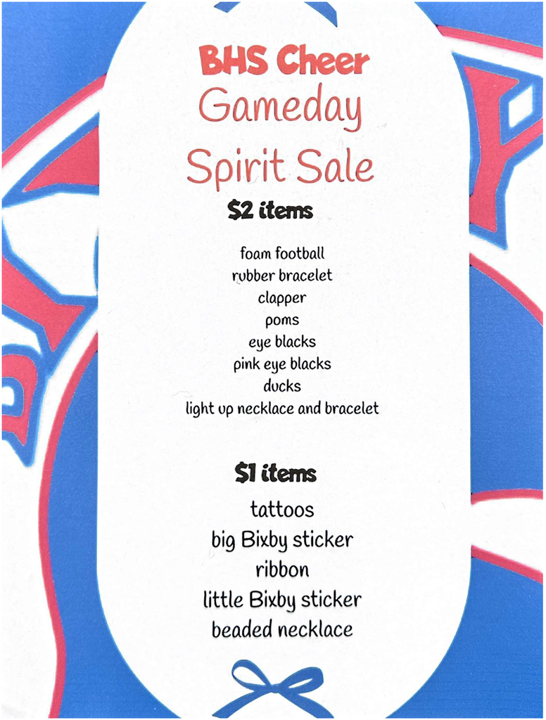 Spirit sales Friday Nov. 21st 
