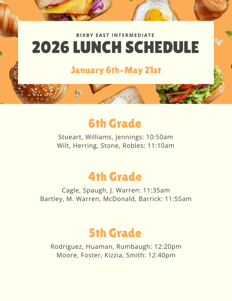 Lunch Schedule