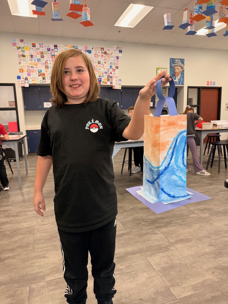 4th Grade student, Mason Ryan with his paper lantern
